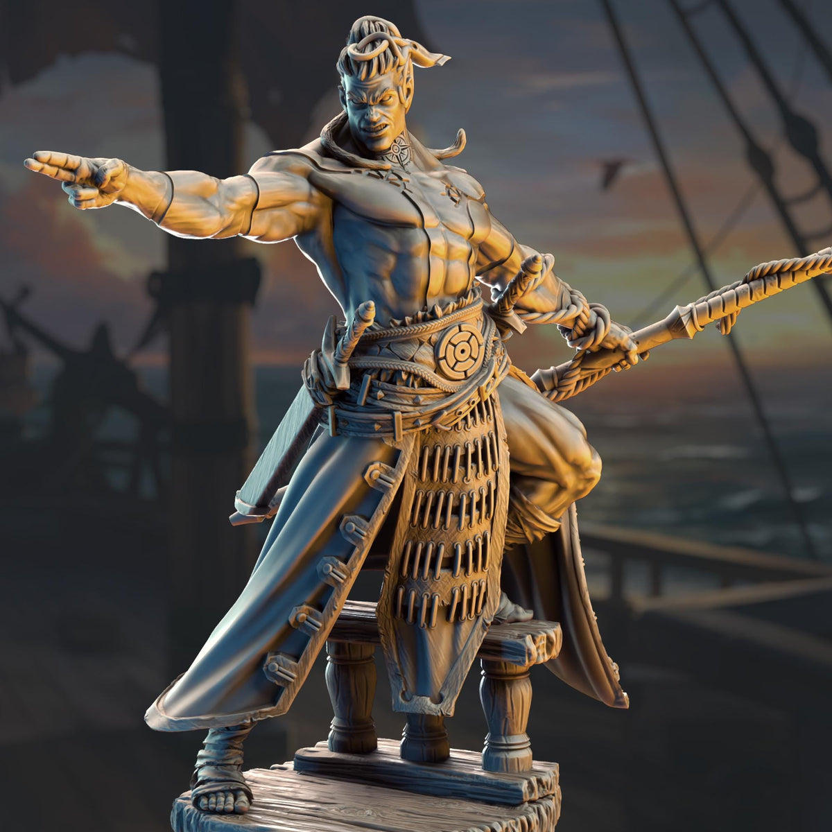Goliath Pirate First Mate - Arakun of the Wastes 32mm Resin Miniature D&D 3D Print DND