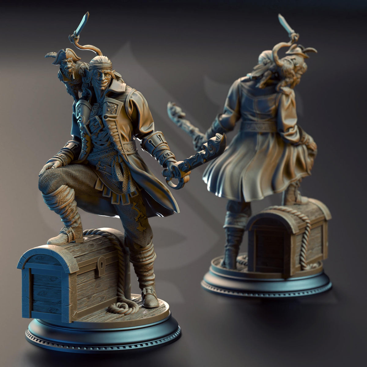 Water Genasi Pirate Scoundrel - Ervin "Wave Dancer" Barton 32mm Resin Miniature D&D 3D Print DND