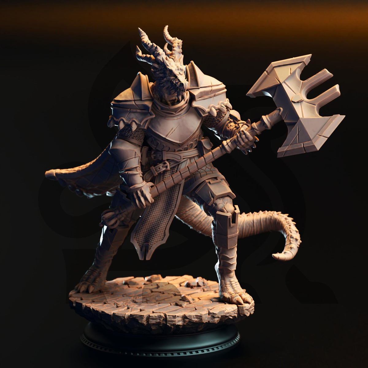Squad of Silver Dragonborn Knights - Azmordion's Chosen 32mm Resin Miniature D&D 3D Print DND Dragonfolk