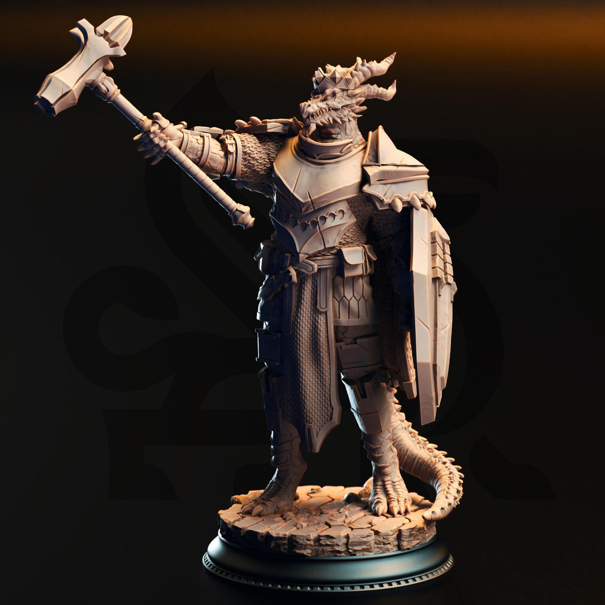 Squad of Silver Dragonborn Knights - Azmordion's Chosen 32mm Resin Miniature D&D 3D Print DND Dragonfolk