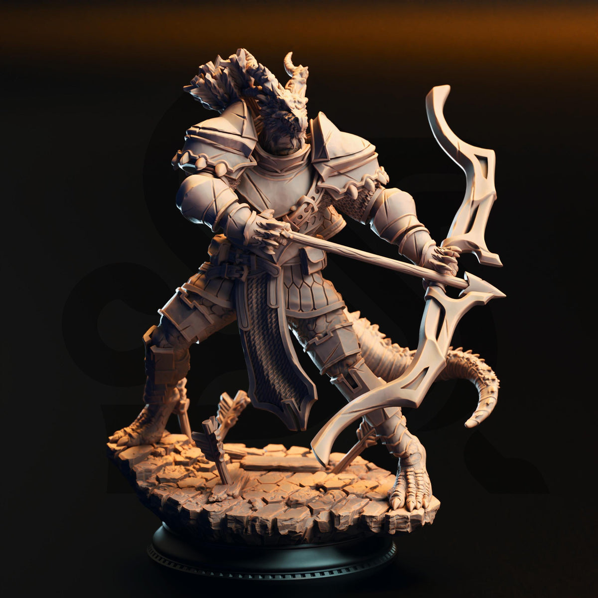 Squad of Silver Dragonborn Knights - Azmordion's Chosen 32mm Resin Miniature D&D 3D Print DND Dragonfolk
