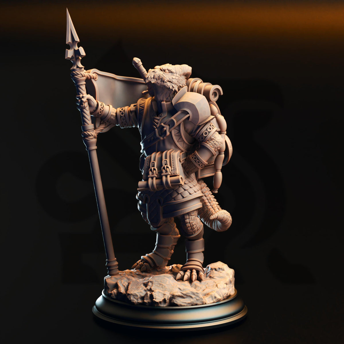Silver Kobold Squire - Archemen the Stouthearted 32mm Resin Miniature D&D 3D Print DND Dragonfolk