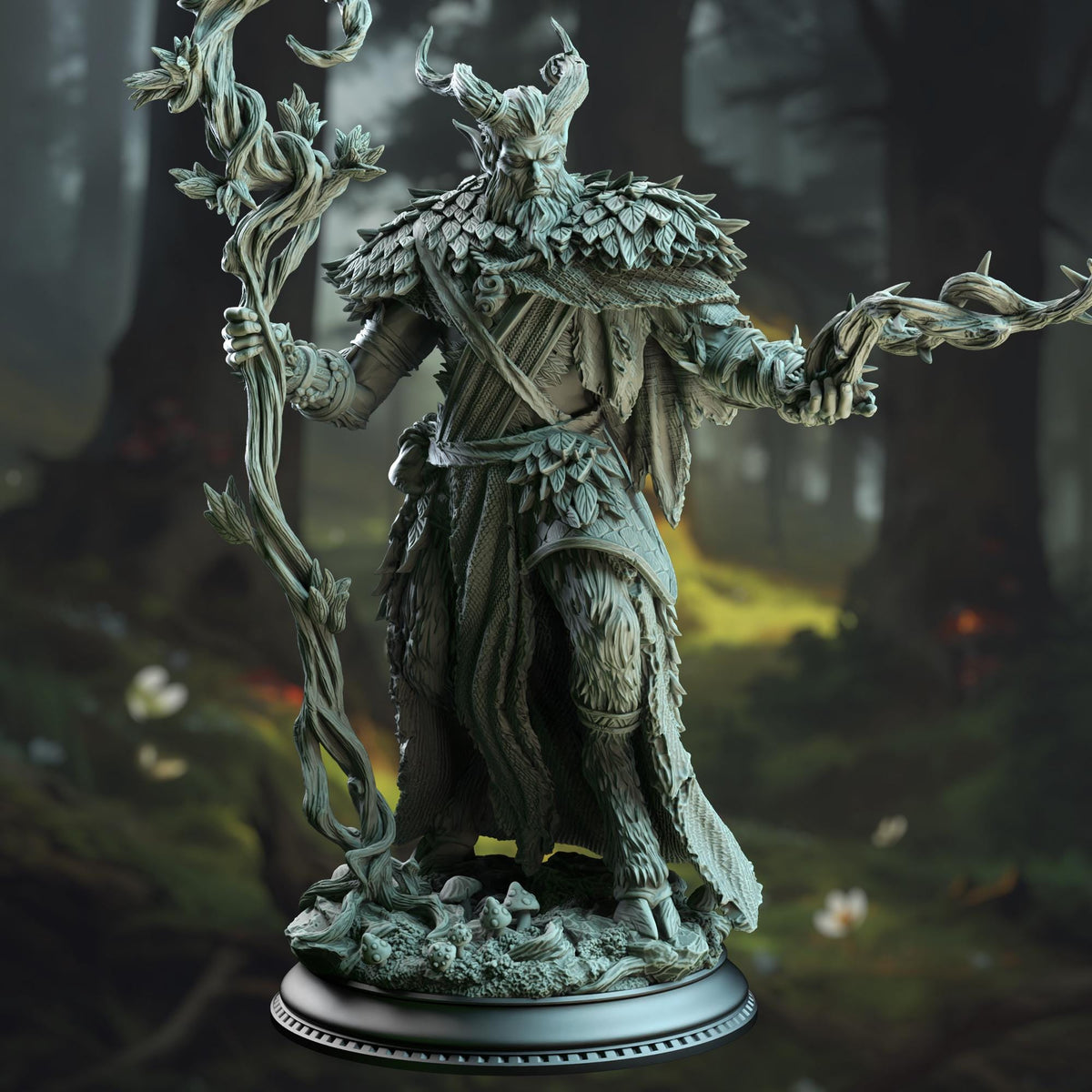 Satyr Druid - Old Barkhorn 32mm Resin Miniature D&D 3D Print DND Forest