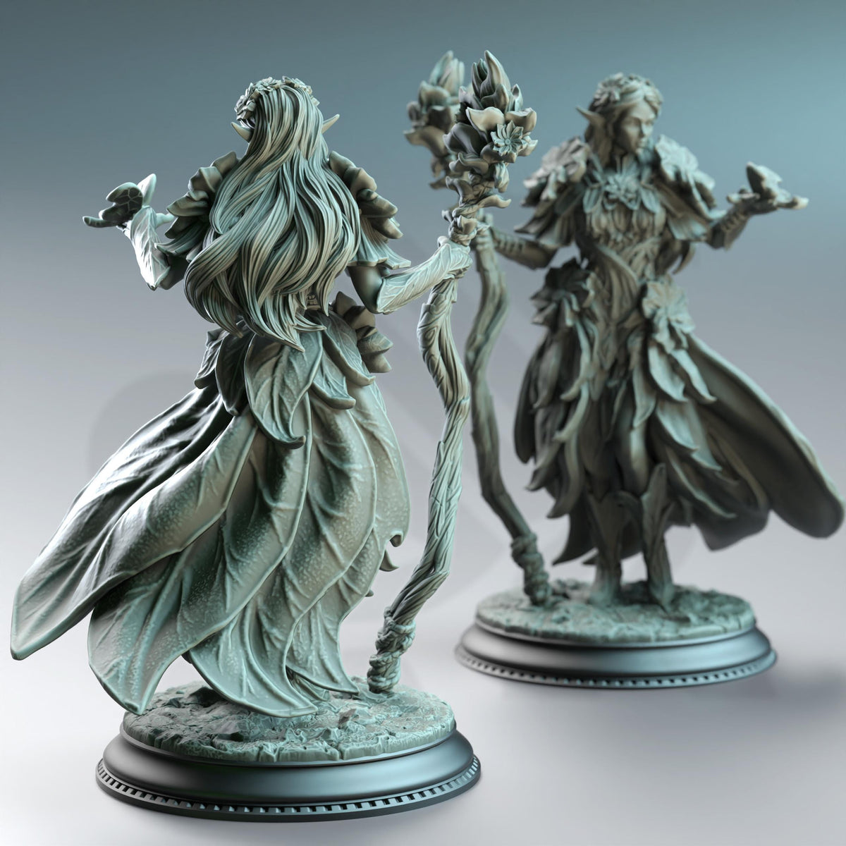 Feywalker Elf Druid - Synoria the Noble Hearted 32mm Resin Miniature D&D 3D Print DND Forest