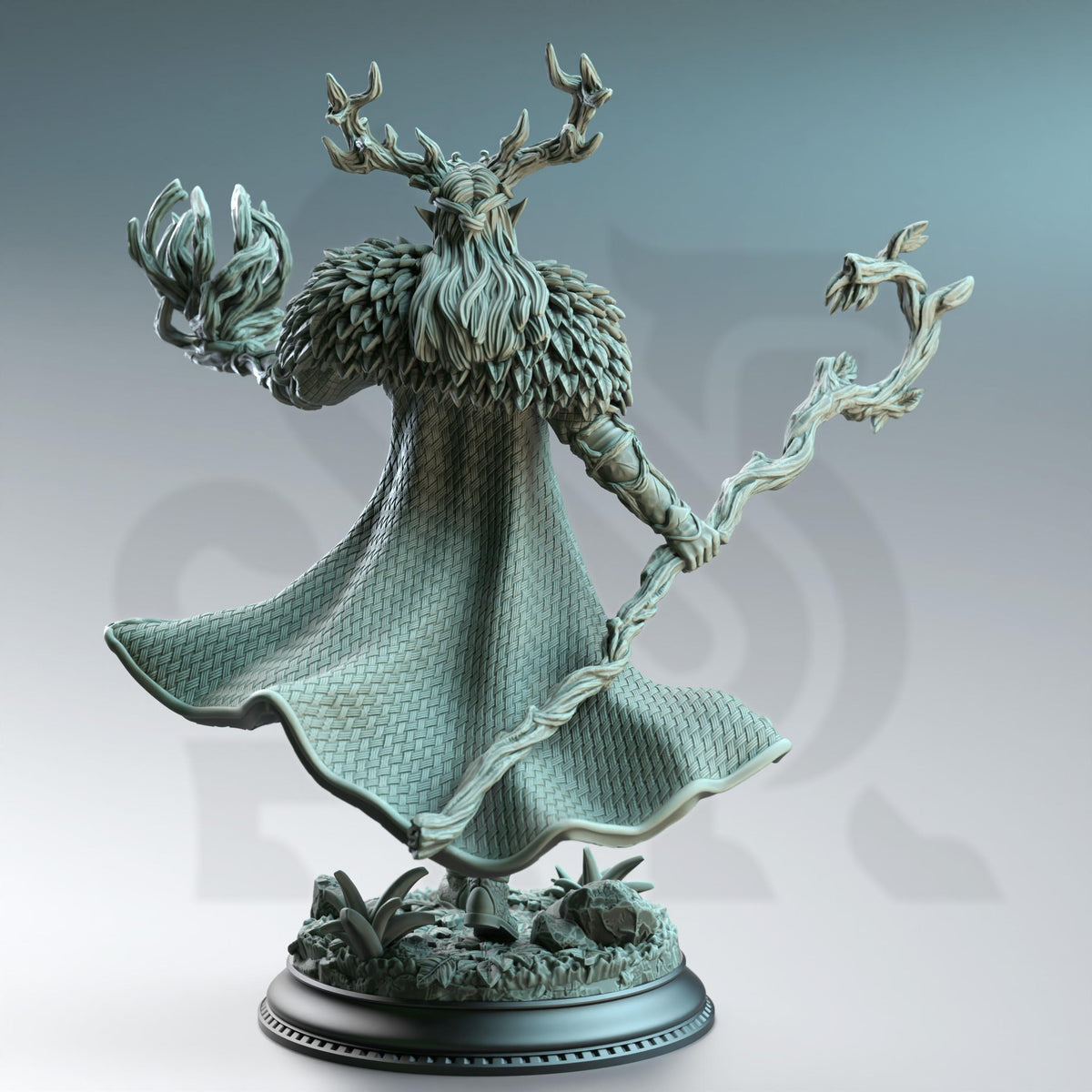 Fey Touched Elf Lord - Pontifax the Emerald Eyed 32mm Resin Miniature D&D 3D Print DND Forest