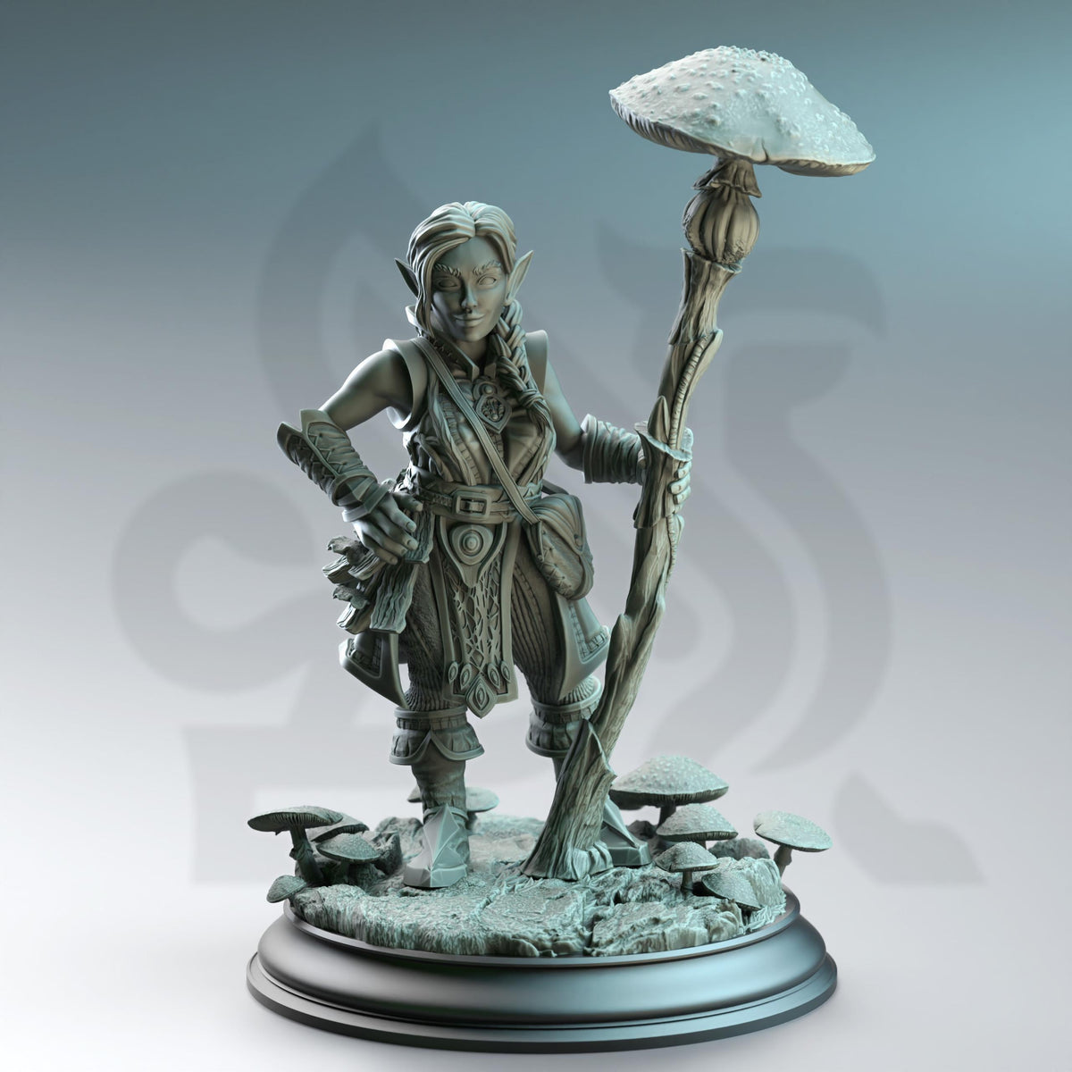 Halfling Druid of Spores - Cordelia 32mm Resin Miniature D&D 3D Print DND Forest