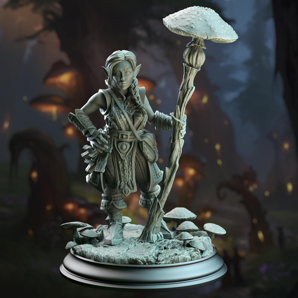 Halfling Druid of Spores - Cordelia 32mm Resin Miniature D&D 3D Print DND Forest