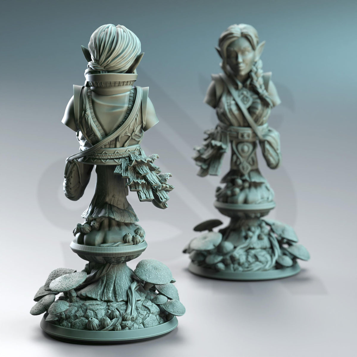 BUST Halfling Druid of Spores - Cordelia 32mm Resin Miniature D&D 3D Print DND Forest