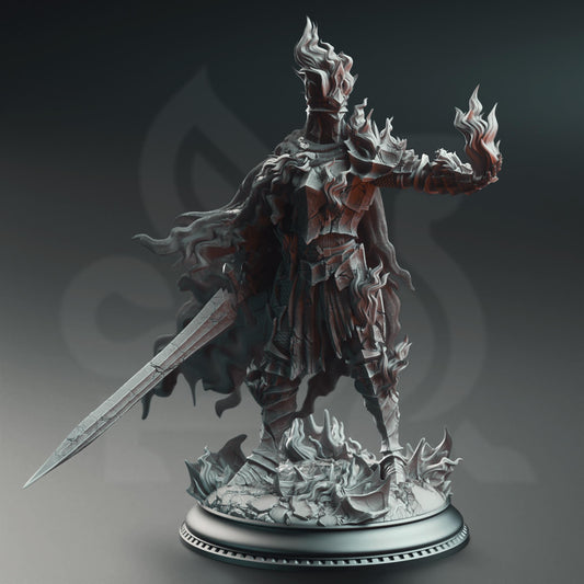 The Burning Knight - Ser Elias the Heartless 32mm Resin Miniature D&D 3D Print DND Grimdark