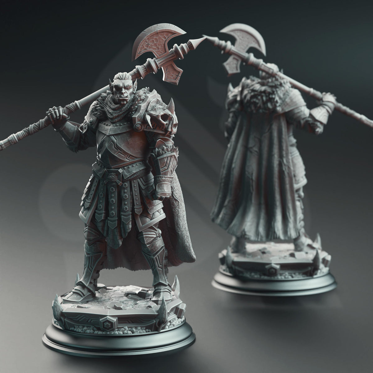Orc Grimdark Knight - Trenon the Chainbreaker 32mm Resin Miniature D&D 3D Print DND Grimdark