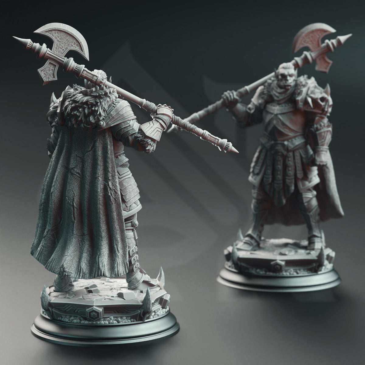 Orc Grimdark Knight - Trenon the Chainbreaker 32mm Resin Miniature D&D 3D Print DND Grimdark