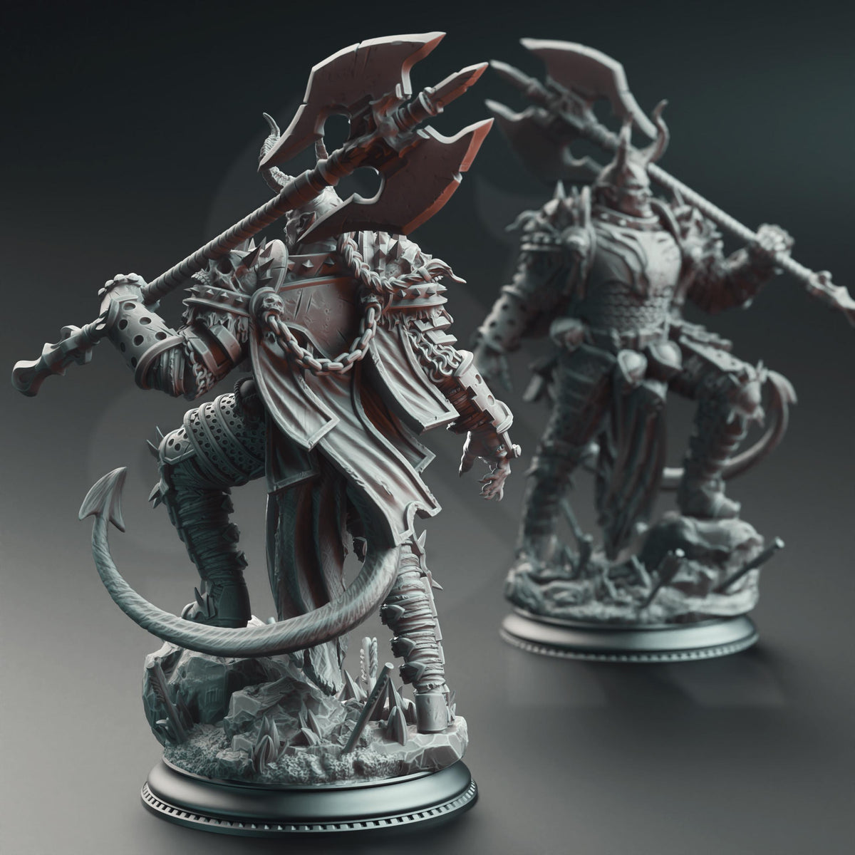 Knight of the Hells - Skorn Skullsplitter 32mm Resin Miniature D&D 3D Print DND Grimdark