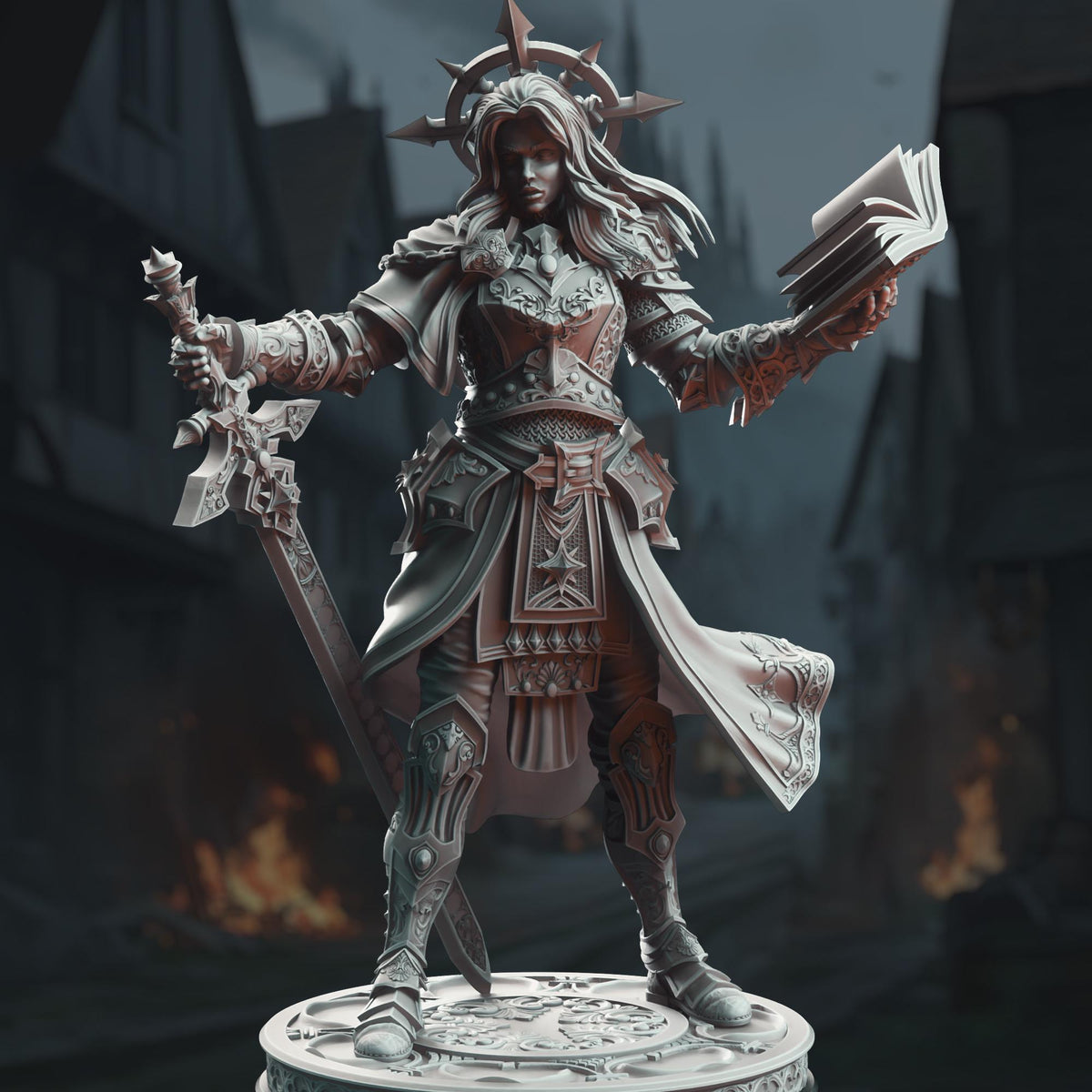 Paladin of Vengeance - Johanna Saffron the Scorned 32mm Resin Miniature D&D 3D Print DND Grimdark