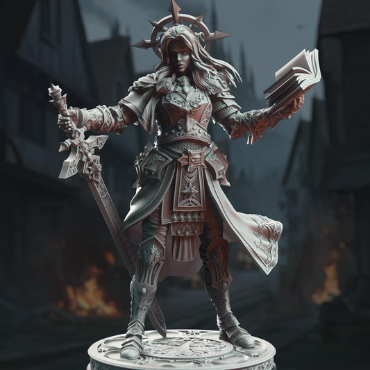 Paladin of Vengeance - Johanna Saffron the Scorned 32mm Resin Miniature D&D 3D Print DND Grimdark