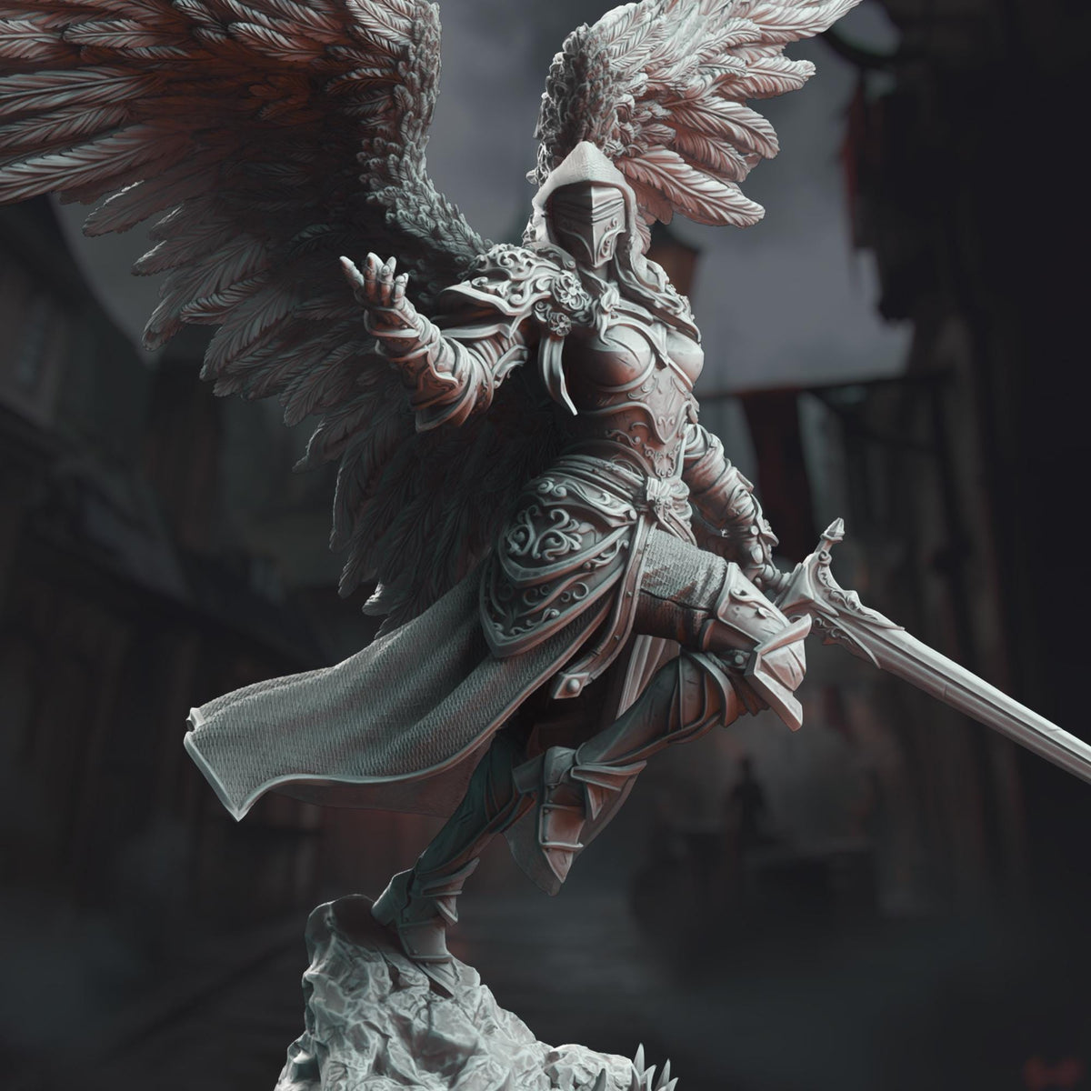 Ascended Commander Knight - Lydia the Merciless 32mm Resin Miniature D&D 3D Print DND Grimdark
