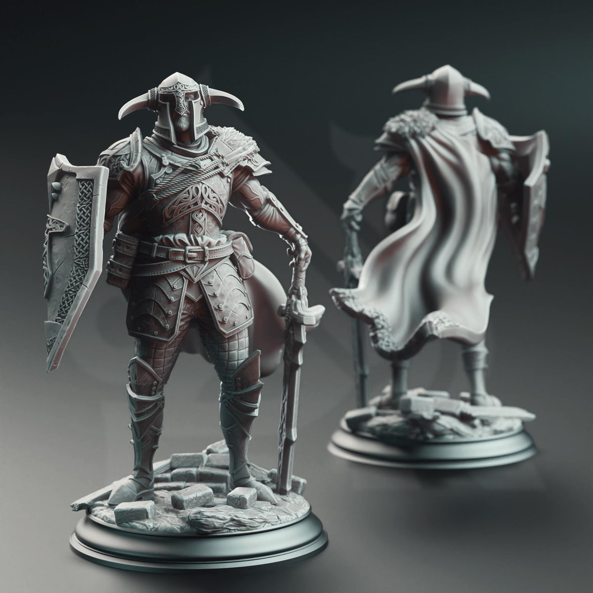 Nordic Paladin of Nature's Wrath - Lizarin 32mm Resin Miniature D&D 3D Print DND Grimdark