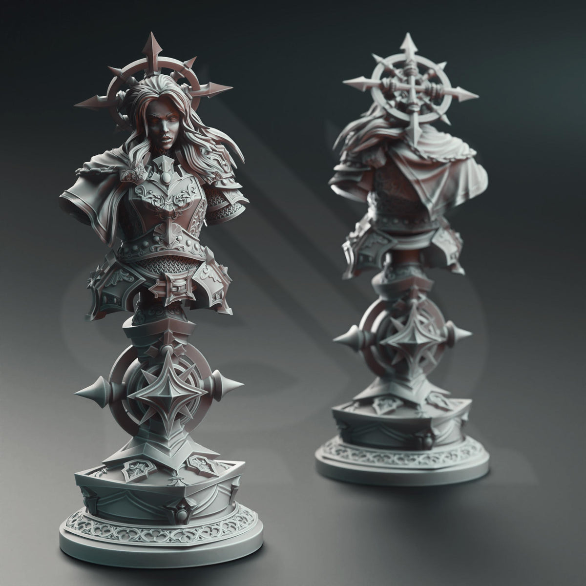 BUST - Paladin of Vengeance - Johanna Saffron the Scorned 32mm Resin Miniature D&D 3D Print DND Grimdark