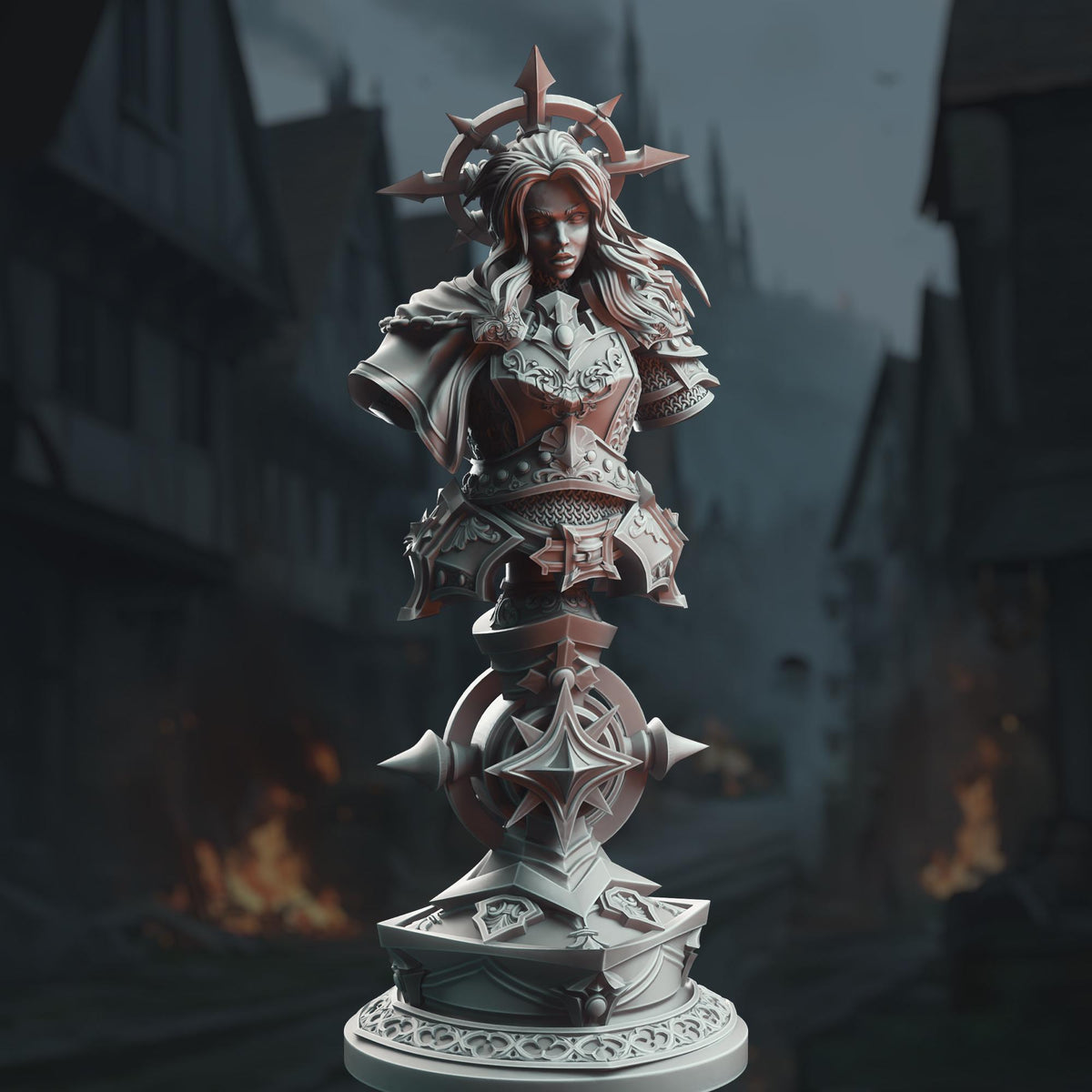 BUST - Paladin of Vengeance - Johanna Saffron the Scorned 32mm Resin Miniature D&D 3D Print DND Grimdark