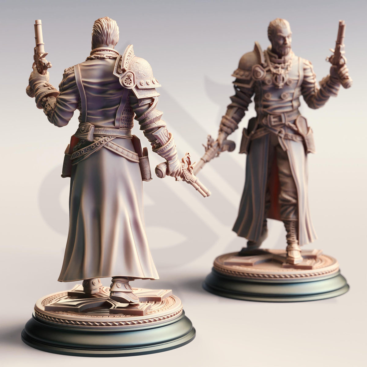 Righteous Priest Gunslinger - Father McKinley 32mm Resin Miniature D&D 3D Print DND Spanish