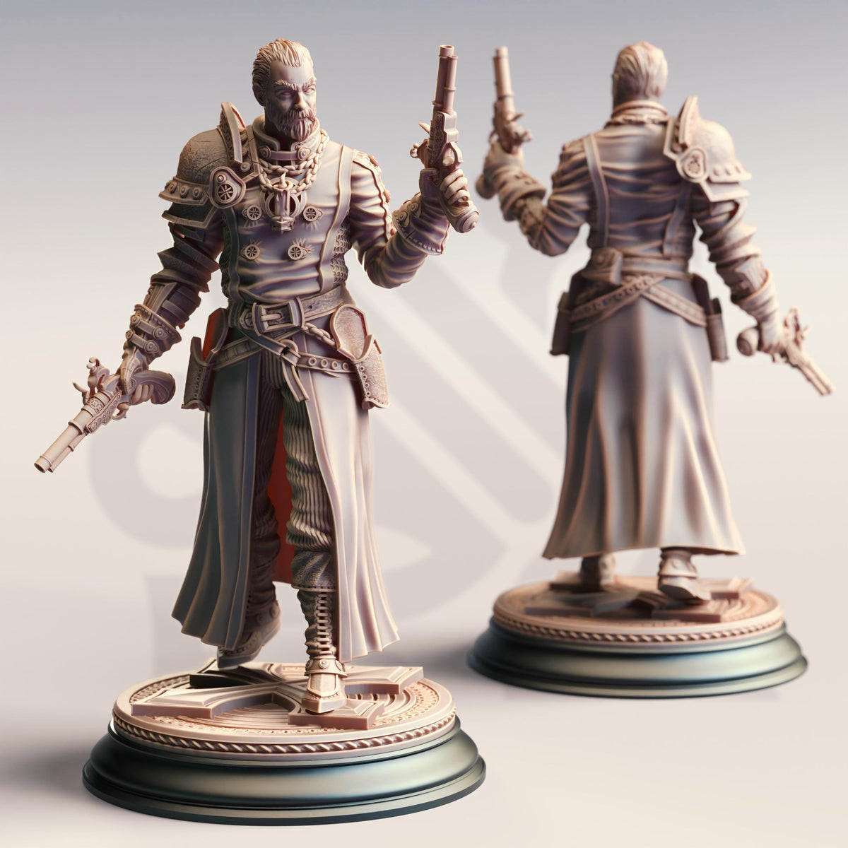 Righteous Priest Gunslinger - Father McKinley 32mm Resin Miniature D&D 3D Print DND Spanish