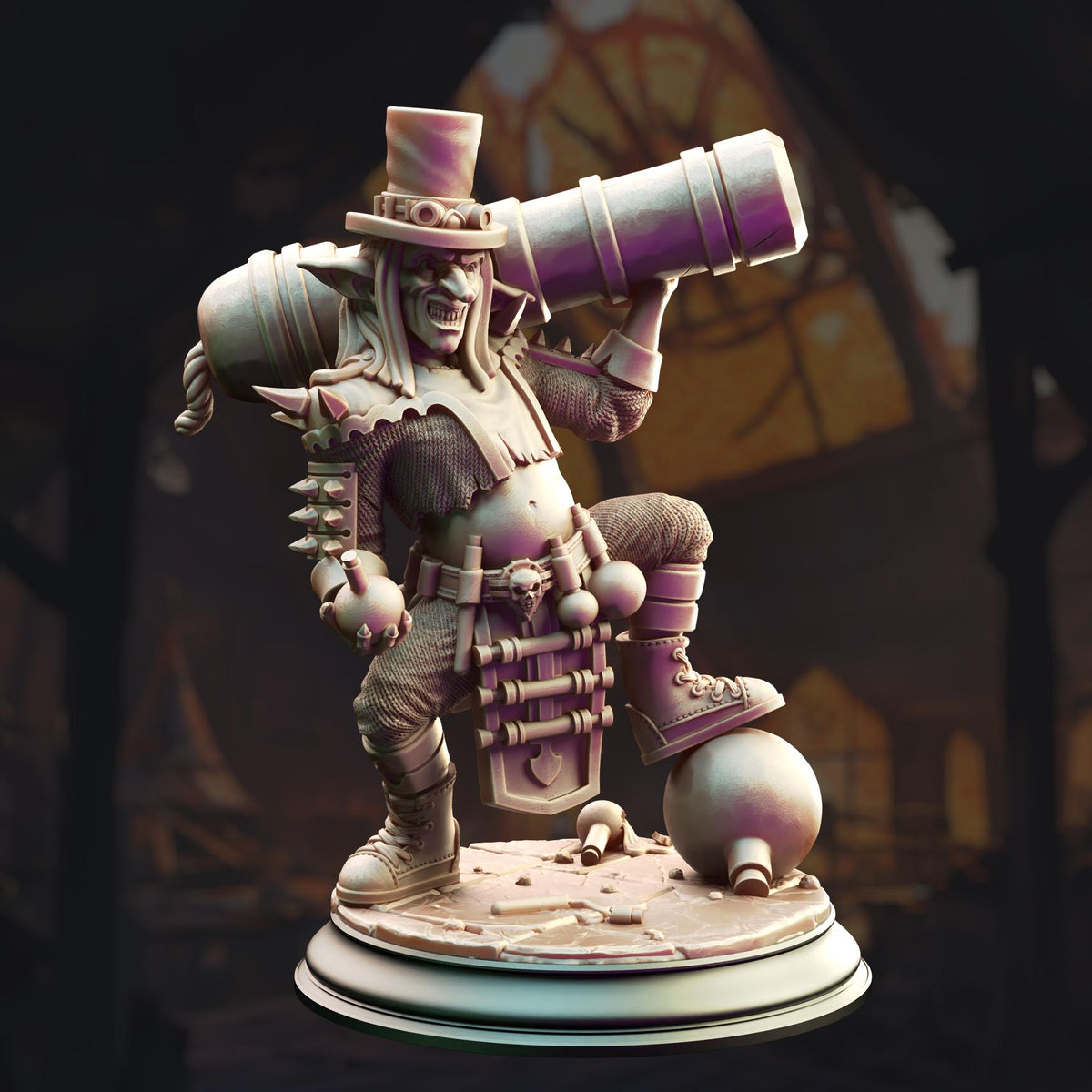 Goblin Manic Artificer - Brains 32mm Resin Miniature D&D 3D Print DND Steampunk