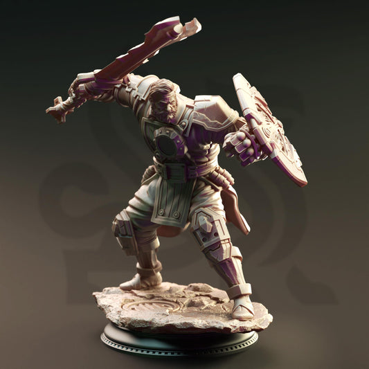 Human Artificer Enforcer - Brandyn Broadoak 32mm Resin Miniature D&D 3D Print DND Steampunk