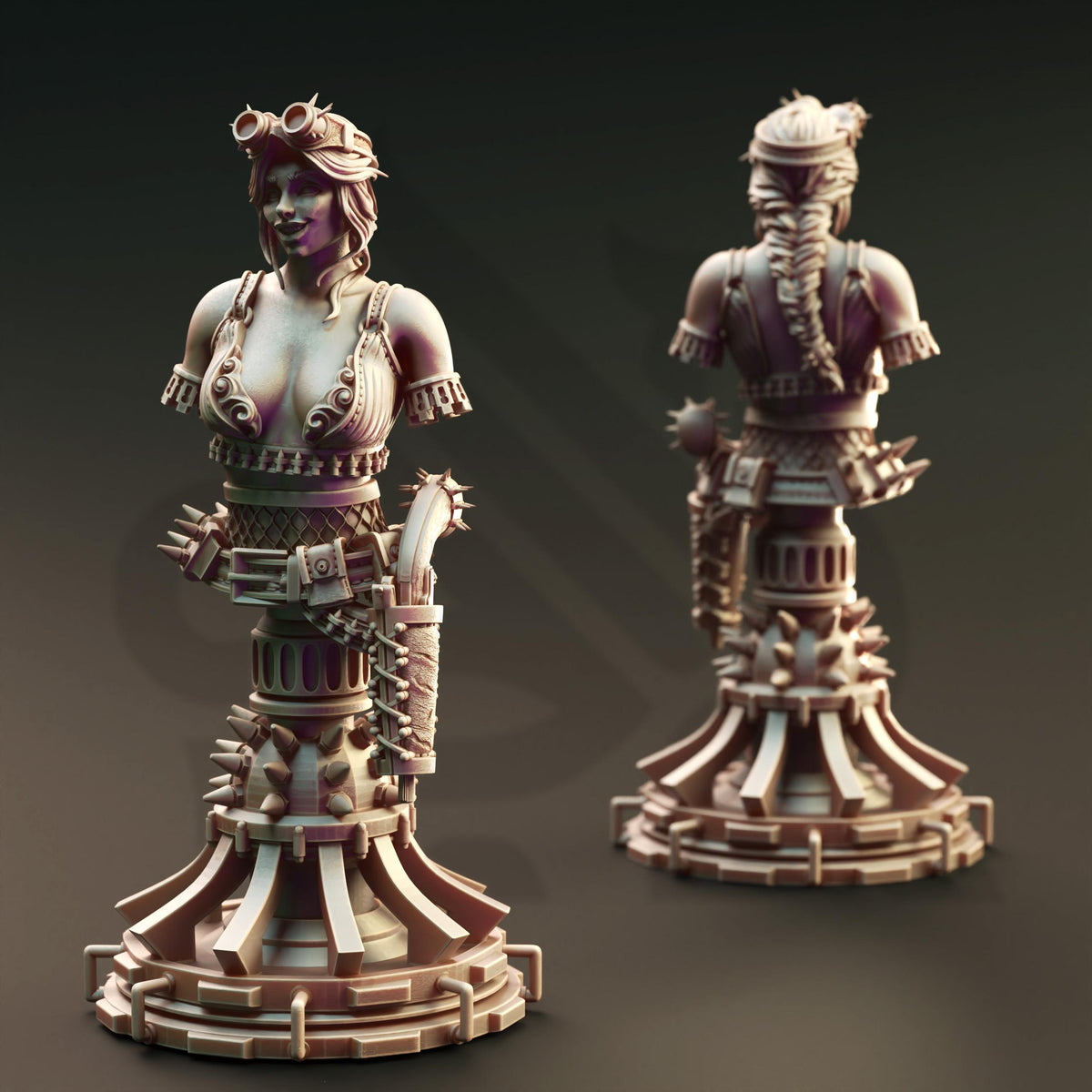BUST Manic Pixie Boom Girl - Eryial of Arvere 32mm Resin Miniature D&D 3D Print DND Steampunk