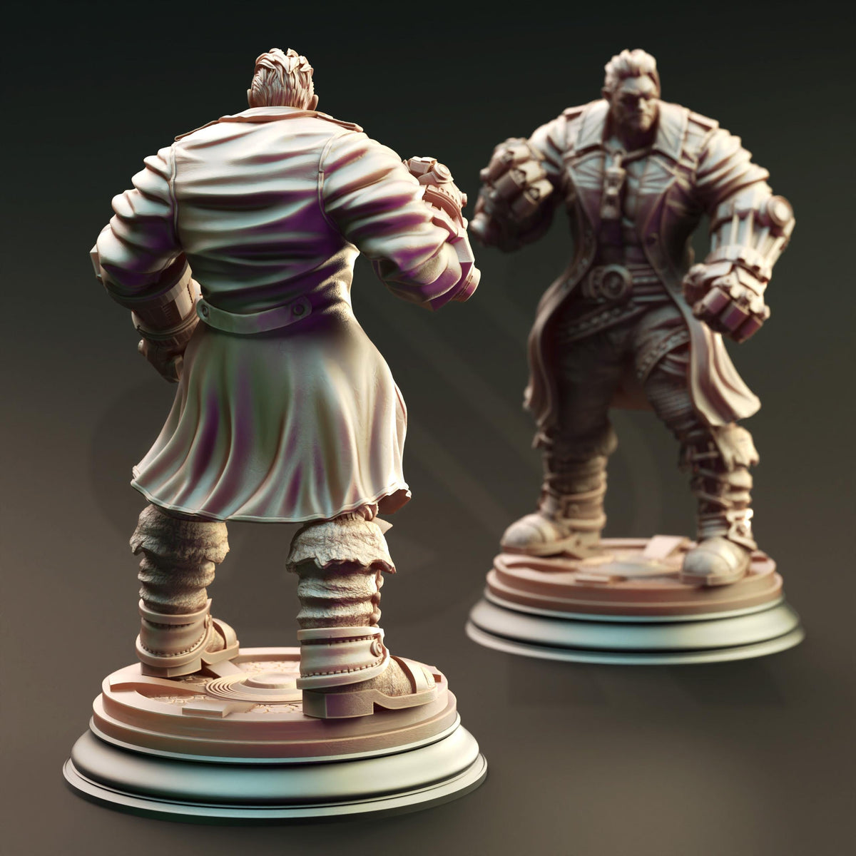 Human Artificer Brawler - Derek Matthews 32mm Resin Miniature D&D 3D Print DND Steampunk