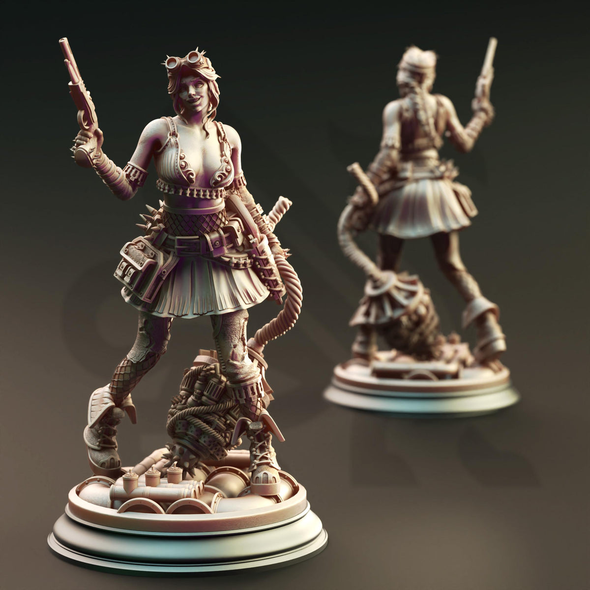 Manic Pixie Boom Girl - Eryial of Arvere 32mm Resin Miniature D&D 3D Print DND Steampunk