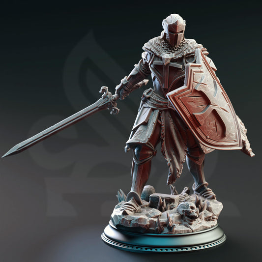 Cursed Paladin of Vengeance - Leopold the Undying 32mm Resin Miniature D&D 3D Print DND Monster