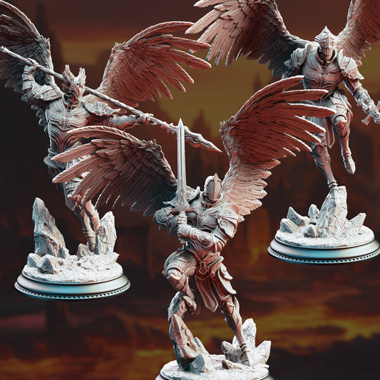 Angelic Warriors - Angels of Syelden 32mm Resin Miniature D&D 3D Print DND Monster