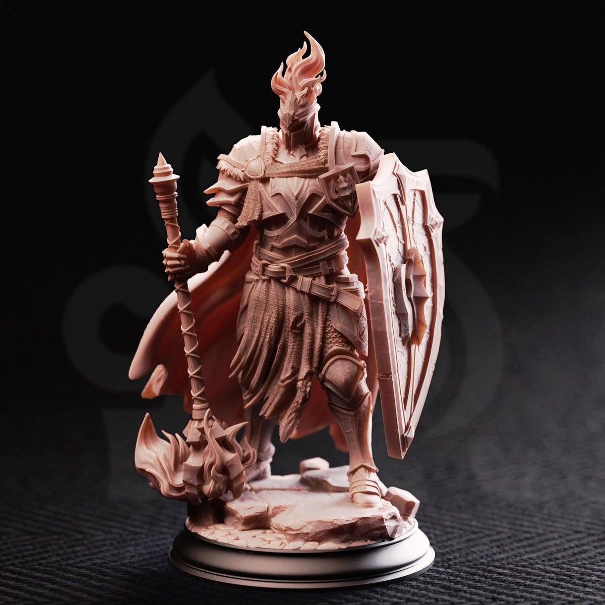 Paladin of Flame - Glancalion 32mm Resin Miniature D&D 3D Print DND Knight