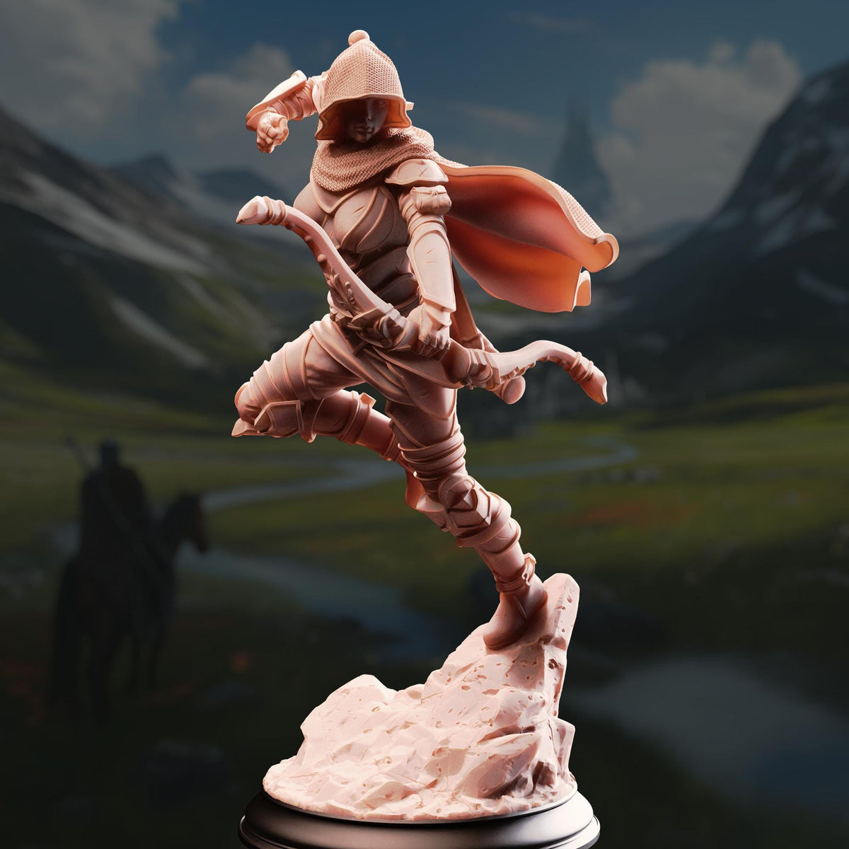 Elf Devil Hunter Ranger - Virana 32mm Resin Miniature D&D 3D Print DND Archer