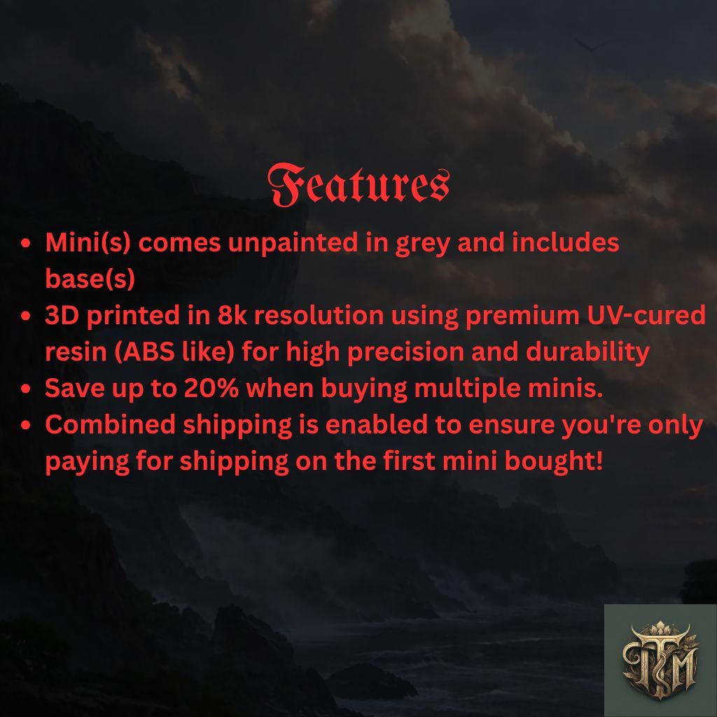 Eastern Medusa Siren - Lian She 32mm Resin Miniature D&D 3D Print DND Japan