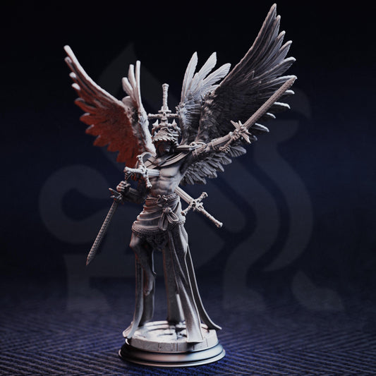 Angel of Death - Caerian the Inevitable 32mm Resin Miniature D&D 3D Print DND Angel Demon