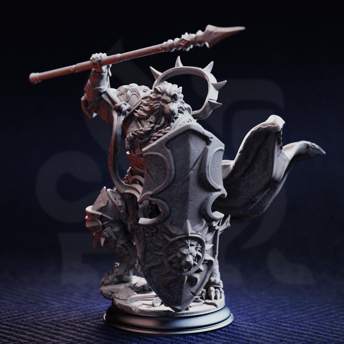 Leonin Sun Paladin - Kigari Solheart 32mm Resin Miniature D&D 3D Print DND Angel Demon