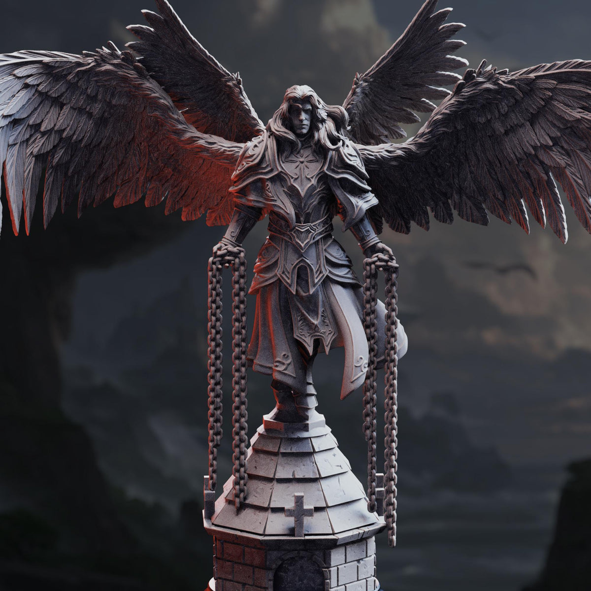 Warden of Heaven - Varathos 32mm Resin Miniature D&D 3D Print DND Angel Demon