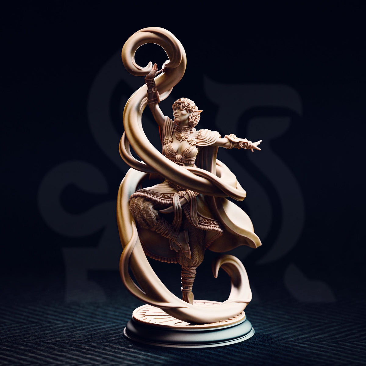 Sun Elf Sorceress - Juri the Lightdancer 32mm Resin Miniature D&D 3D Print DND Desert