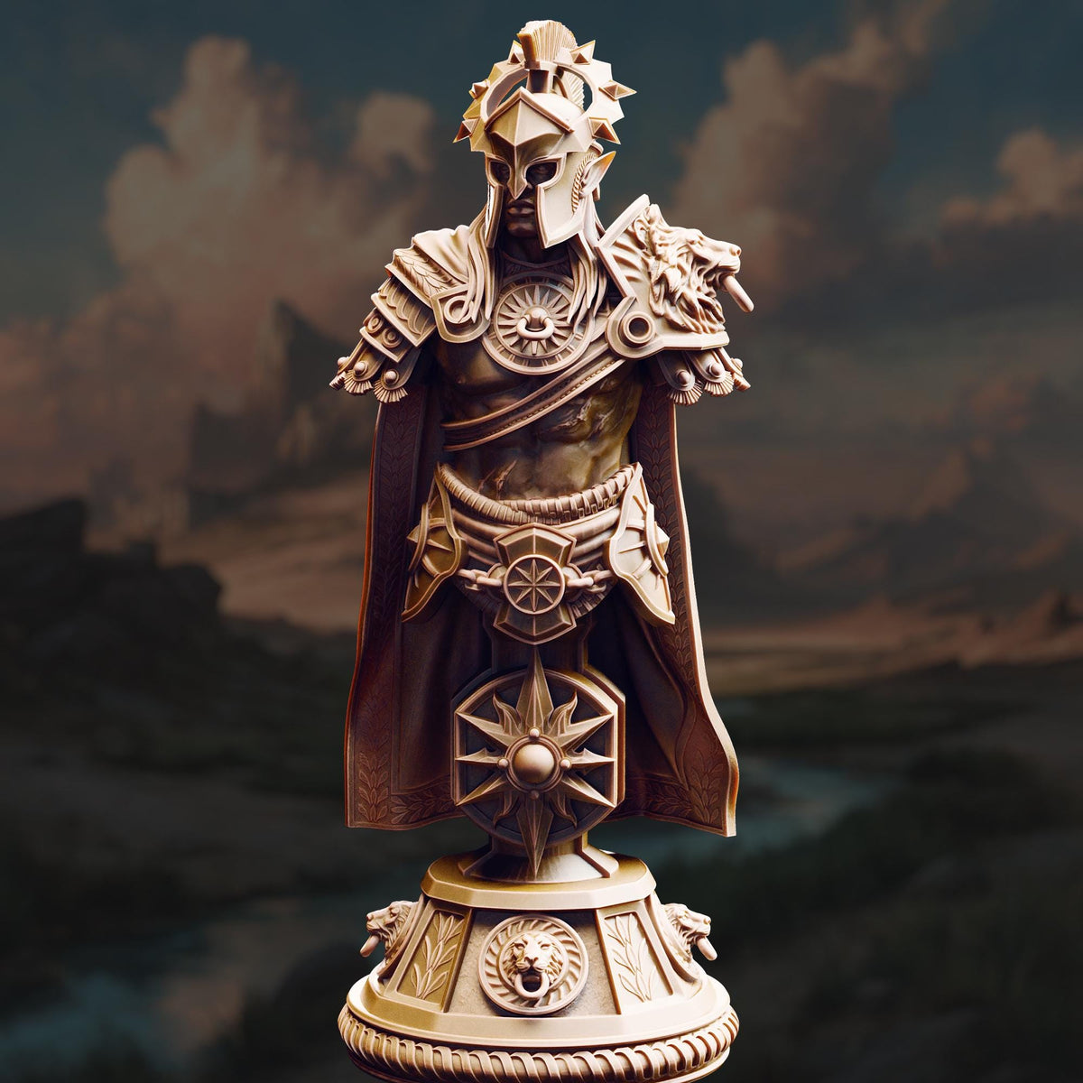BUST Sun Elf Gladiator - Vilryn Kaedrys 32mm Resin Miniature D&D 3D Print DND Desert