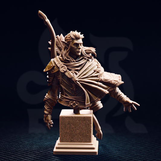 BUST Sun Elf Tracker - Sactarin 32mm Resin Miniature D&D 3D Print DND Desert