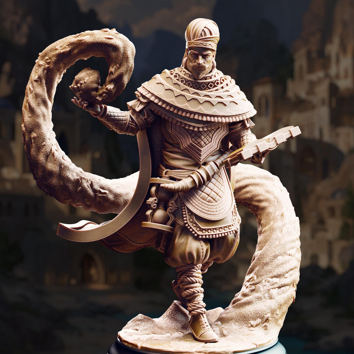 Wizard of the Sands of Time - Ahmarai 32mm Resin Miniature D&D 3D Print DND Desert