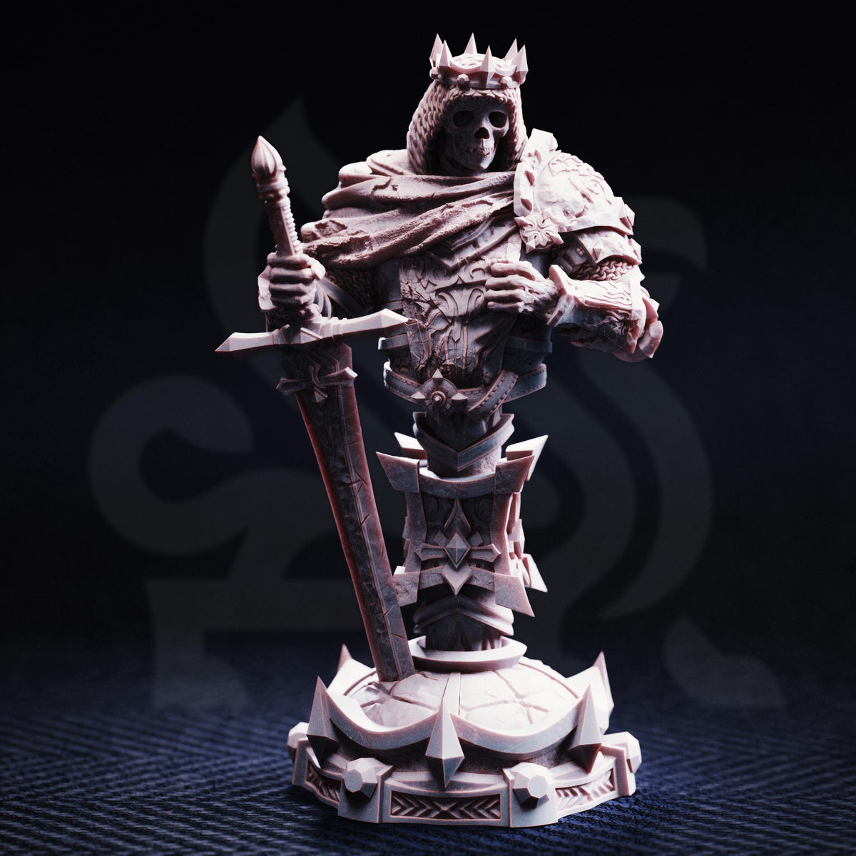 BUST Skeleton King - Ridan the Everlasting 32mm Resin Miniature D&D 3D Print DND Knight