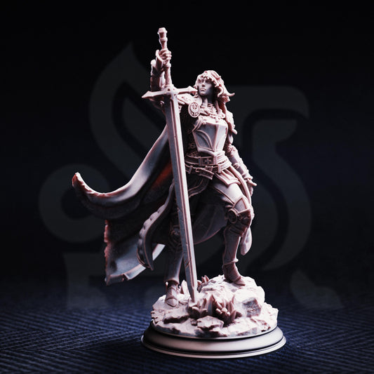 Maiden of Justice - Joan of Arc 32mm Resin Miniature D&D 3D Print DND Knight