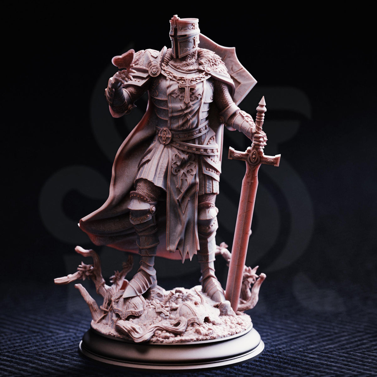 Crusader Knight - Ser Ludwig 32mm Resin Miniature D&D 3D Print DND Knight