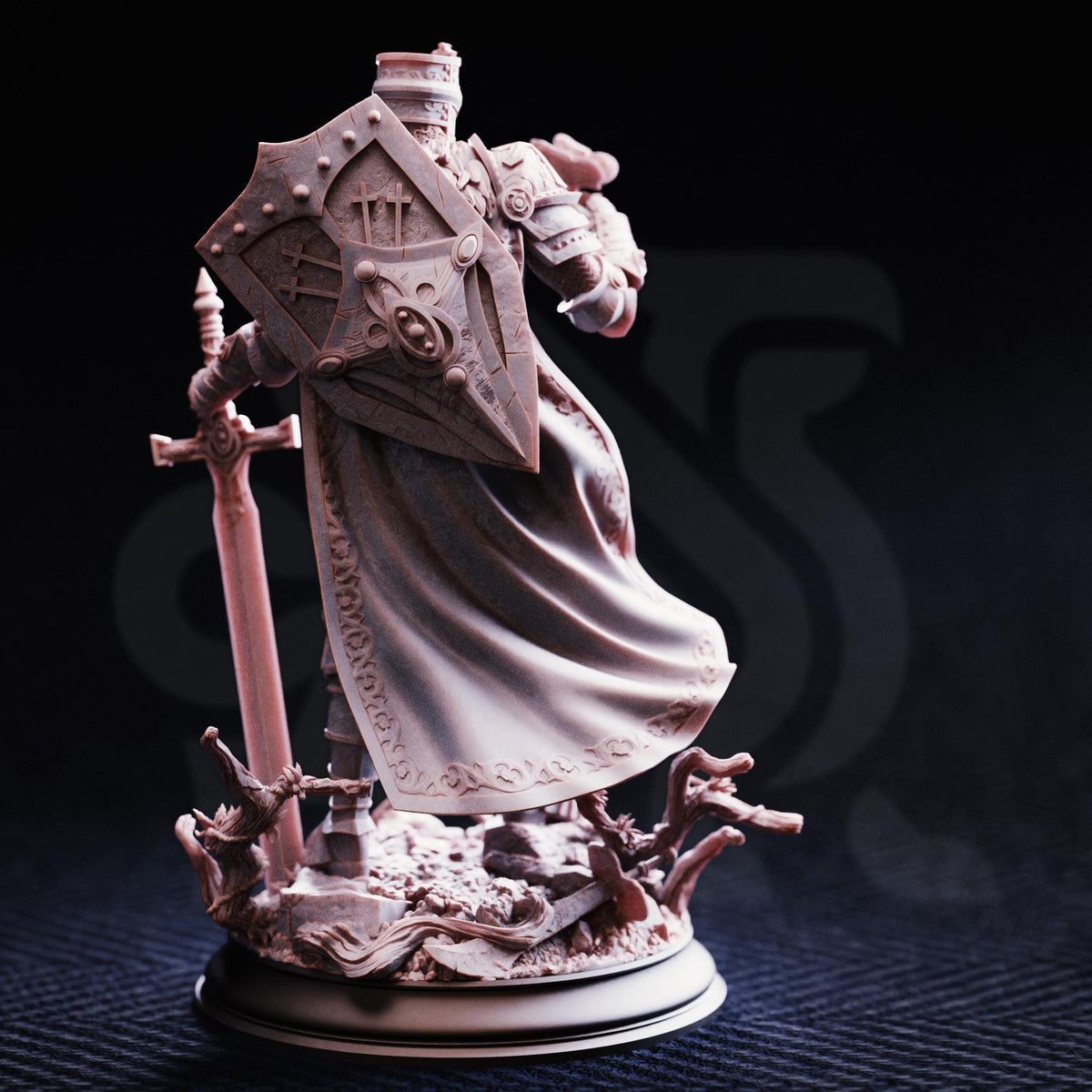 Crusader Knight - Ser Ludwig 32mm Resin Miniature D&D 3D Print DND Knight