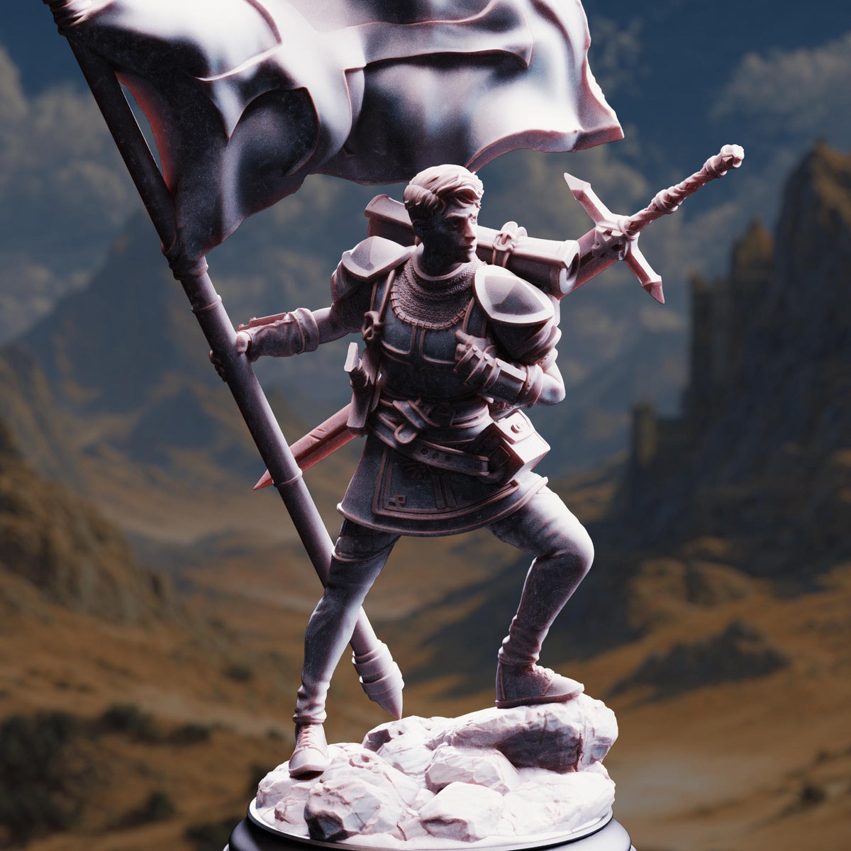 Squire of Justice - Lionel Donmeir 32mm Resin Miniature D&D 3D Print DND Knight