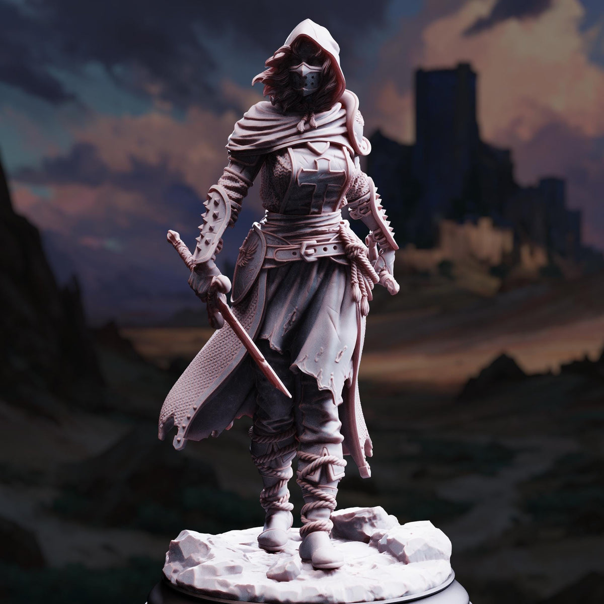 Blade of Justice - Delyna ro Unviel 32mm Resin Miniature D&D 3D Print DND Knight