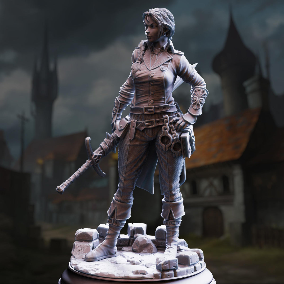 Senior Justiciar - Lieutenant Gwendolen Proud 32mm Resin Miniature D&D 3D Print DND Knight