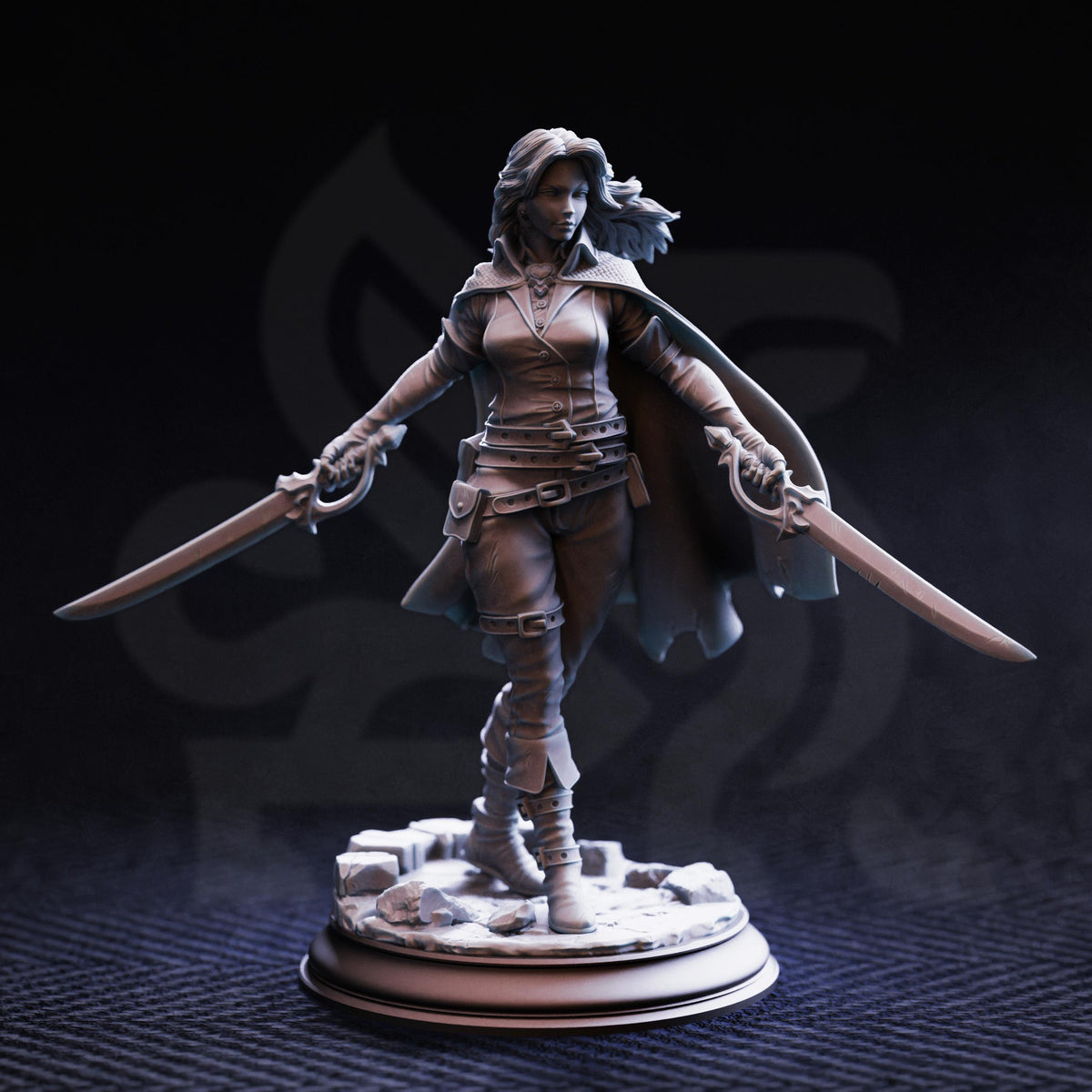 Rogue Duelist - Angela "Cat-Eyes" Hardvin 32mm Resin Miniature D&D 3D Print DND Victorian