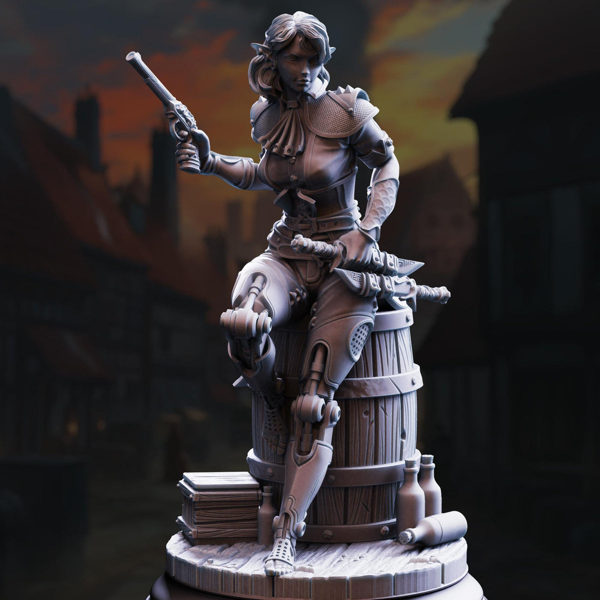 Artificed Rogue - Priscilia "Stix" of Sillhide 32mm Resin Miniature D&D 3D Print DND Victorian
